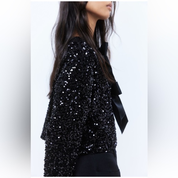 Sequined Bow-Front tie jacket. SOLD - Picture 6 of 7